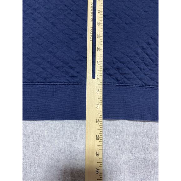 LL Bean Pullover Mens Extra Large Blue Quilted Quarter 1/4 Snap Active Outdoors - Picture 7 of 8